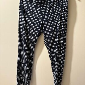 GAP Dark Blue and White Polka Dot Cropped Pants
